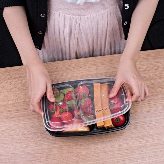 Glotoch 10 Pack 32OZ Meal Prep Containers Reusable Microwave Safe,Extra Large &Thick Food Storage Containers With Lids, Durable Bento Boxes BPA-free, Stackable, Dishwasher/Freezer Safe