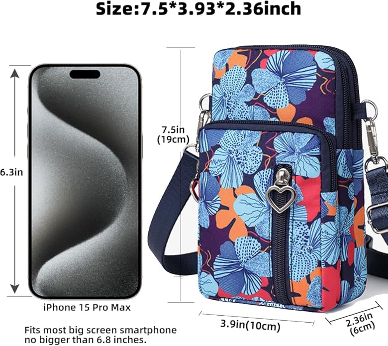 JANKS Small Crossbody Bag for Women - Mini Phone Purses with Crossbody Strap and Wallet - Nylon Arm Bag