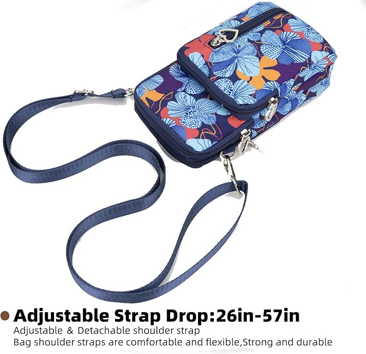 JANKS Small Crossbody Bag for Women - Mini Phone Purses with Crossbody Strap and Wallet - Nylon Arm Bag
