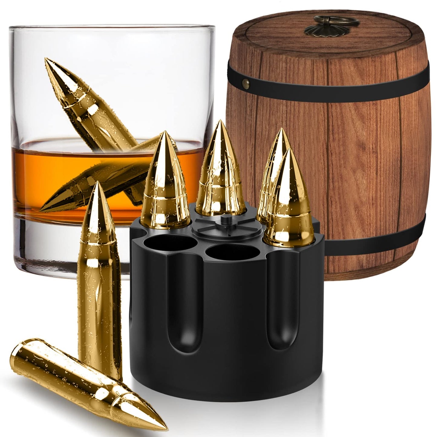 Gifts for Men Him Christmas, Whiskey Stone Gifts for Husband Anniversary, Unique Birthday Gift Ideas for Dad from Daughter Son Wife, Cool Stocking Stuffers, Bourbon Gadgets for Grandpa Uncle Father
