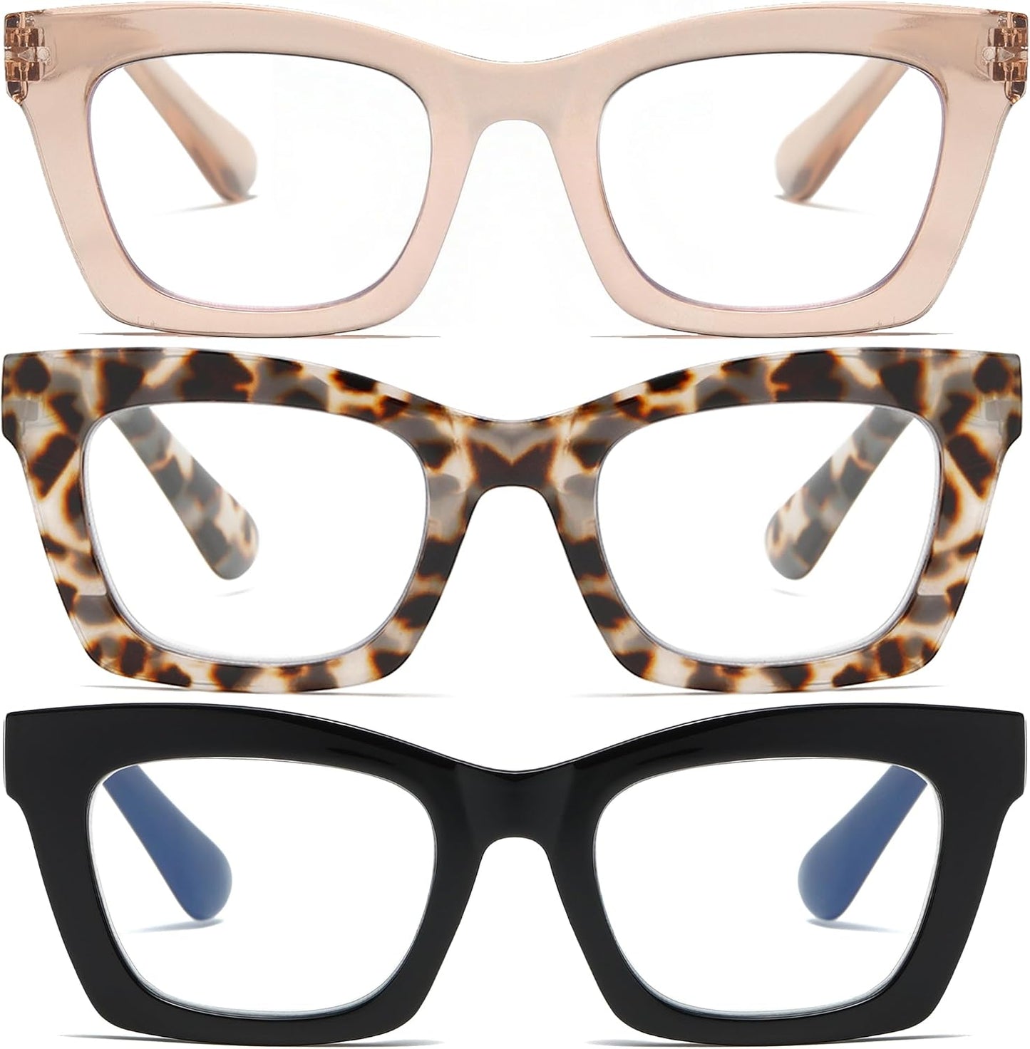 Stylish Readers for Women Reading Glasses with Blue Light Blocking and Spring Hinge