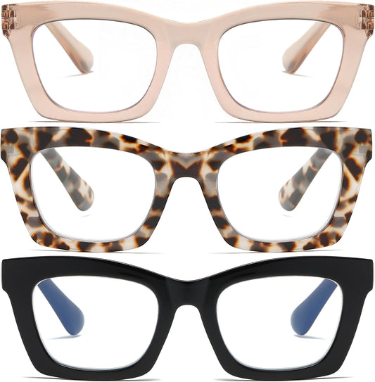 Stylish Readers for Women Reading Glasses with Blue Light Blocking and Spring Hinge