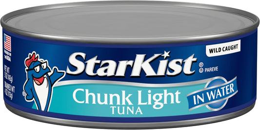StarKist Chunk Light Tuna in Water, 5 oz (1 Pack) Canned Tuna Fish, Wild Caught, Gluten Free, Ready to Eat, Perfect for Salads, Keto Meals and Snacks, with 20g Protein & 90 Calories Per Serving