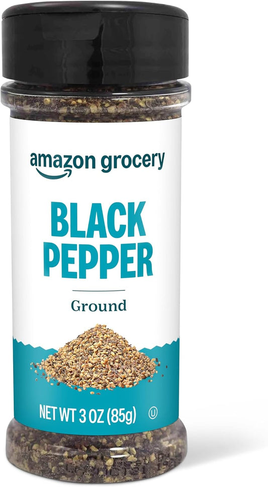 Amazon Grocery, Ground Black Pepper, 3 Oz