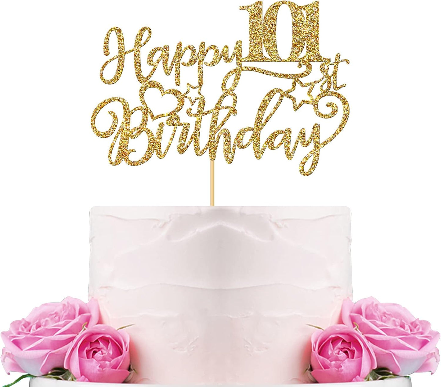 WeBenison Happy 101st Birthday Cake Topper 101st Birthday Cake Supplies Grandma Grandpa 101 Years Old Bday Party Decorations Gold Glitter
