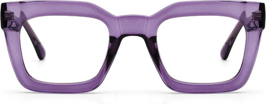 AQWANO Stylish Blue Light Reading Glasses Women, Fashion Oversized Square Designer Readers Computer Eyeglasses