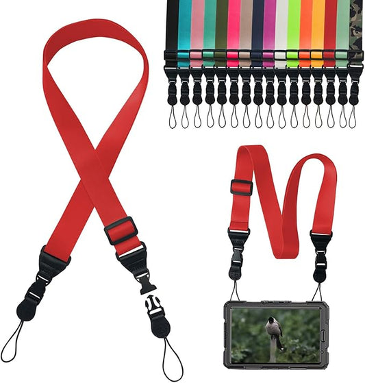 Adjustable Shoulder Strap:Comfortable iPad Strap Nylon Neck Lanyard for iPad/Samsung Tablet Case,Camera Binocular Crossbody Laptop Luggage Bag(Red)