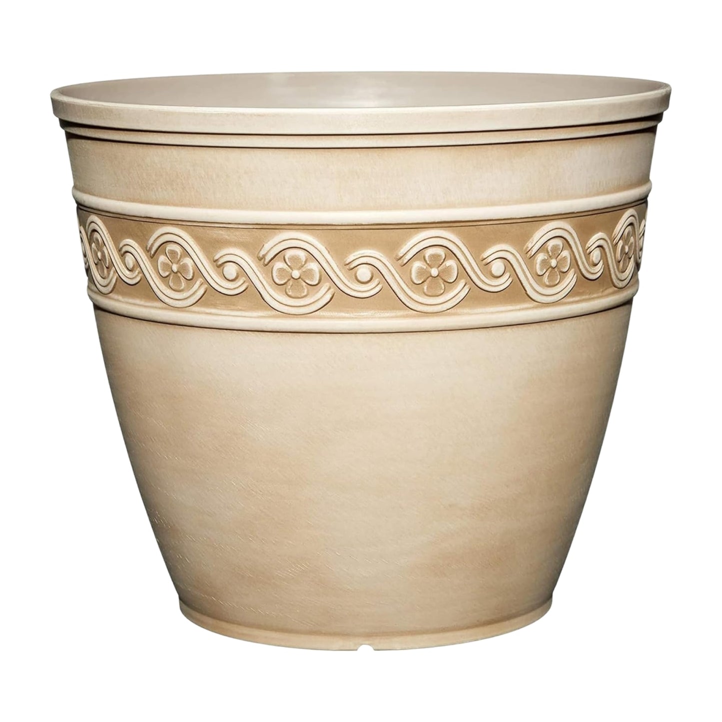 Classic Home and Garden Corinthian Resin Flower Pot Planter, Desert Tan, 8""