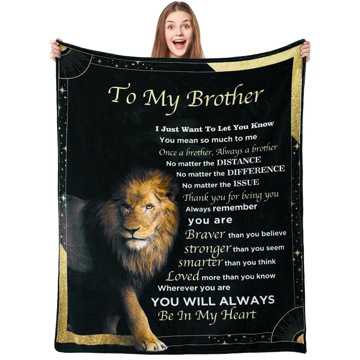 Ujifuis Gifts for Brother Blanket Gifts from Sister to Brother Birthday Gifts for Men Birthday Gifts for Brother Gifts from Sister for Brother Lion Blanket Gift for Brother 60"x80"