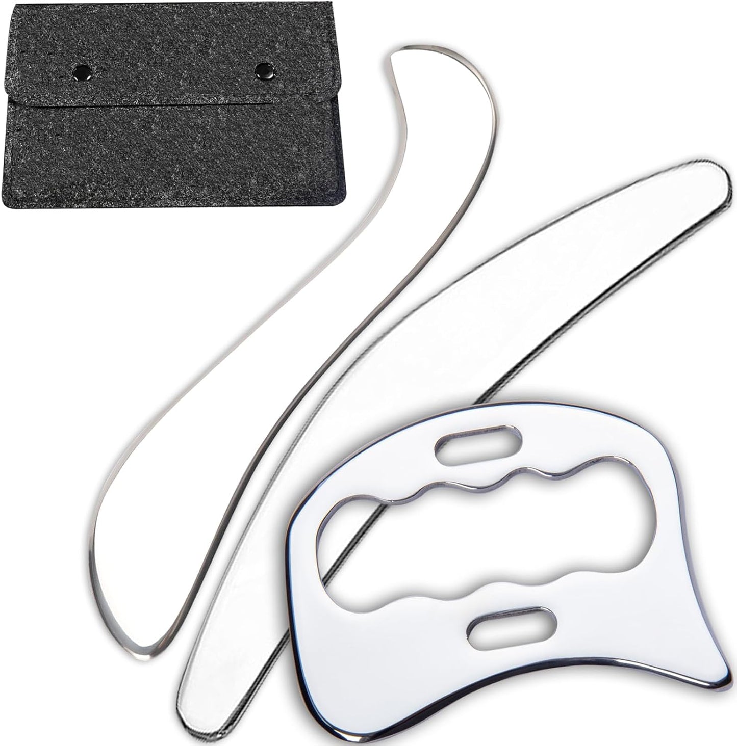 FeelFree Sport 3 in 1 Muscle Scraper Tool-Gua Sha Scraping Tool Physical Therapy Massage Tool-Soft Tissue Mobilization for Back, Legs, Arm (A+D+S)
