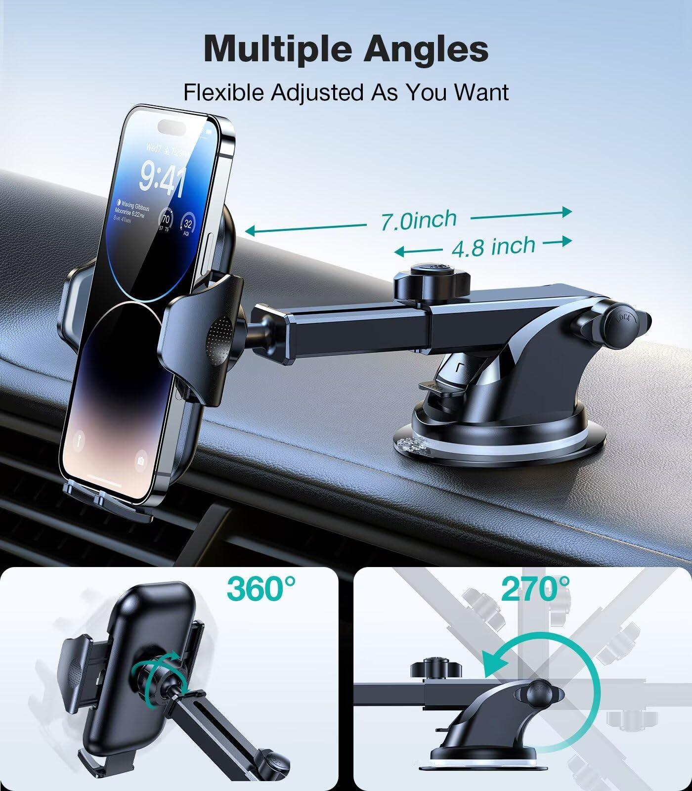 VICSEED [No.1 Powerful Suction] [Rally Racing-Grade Stability] Phone Holders for Your Car 2025 Upgraded Car Phone Holder Mount Truck Stand for Dashboard Windshield Vent for iPhone Samsung All Phones
