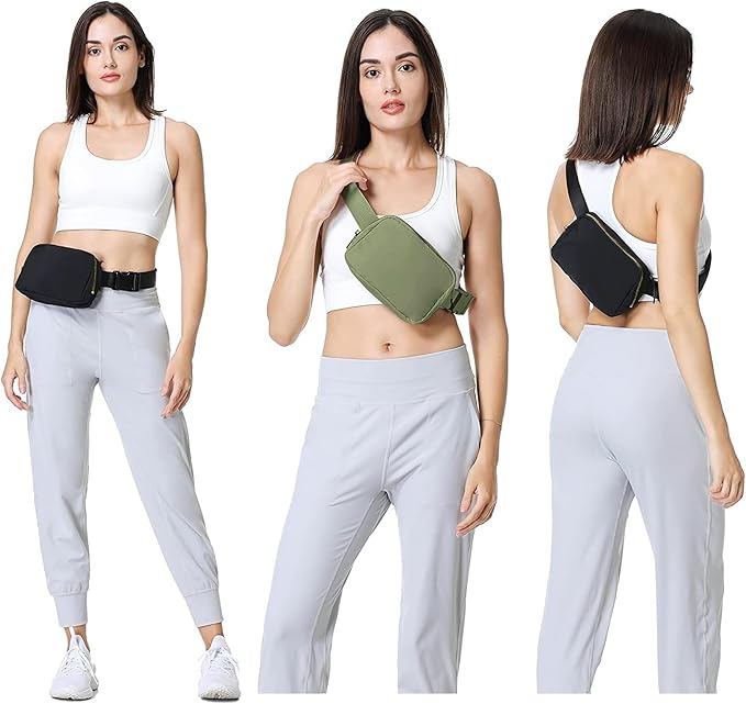 VOROLO Fanny Pack For Women And Men Crossbody Bag Belt Bag with Adjustable Strap Graduation Gifts Khaki Green