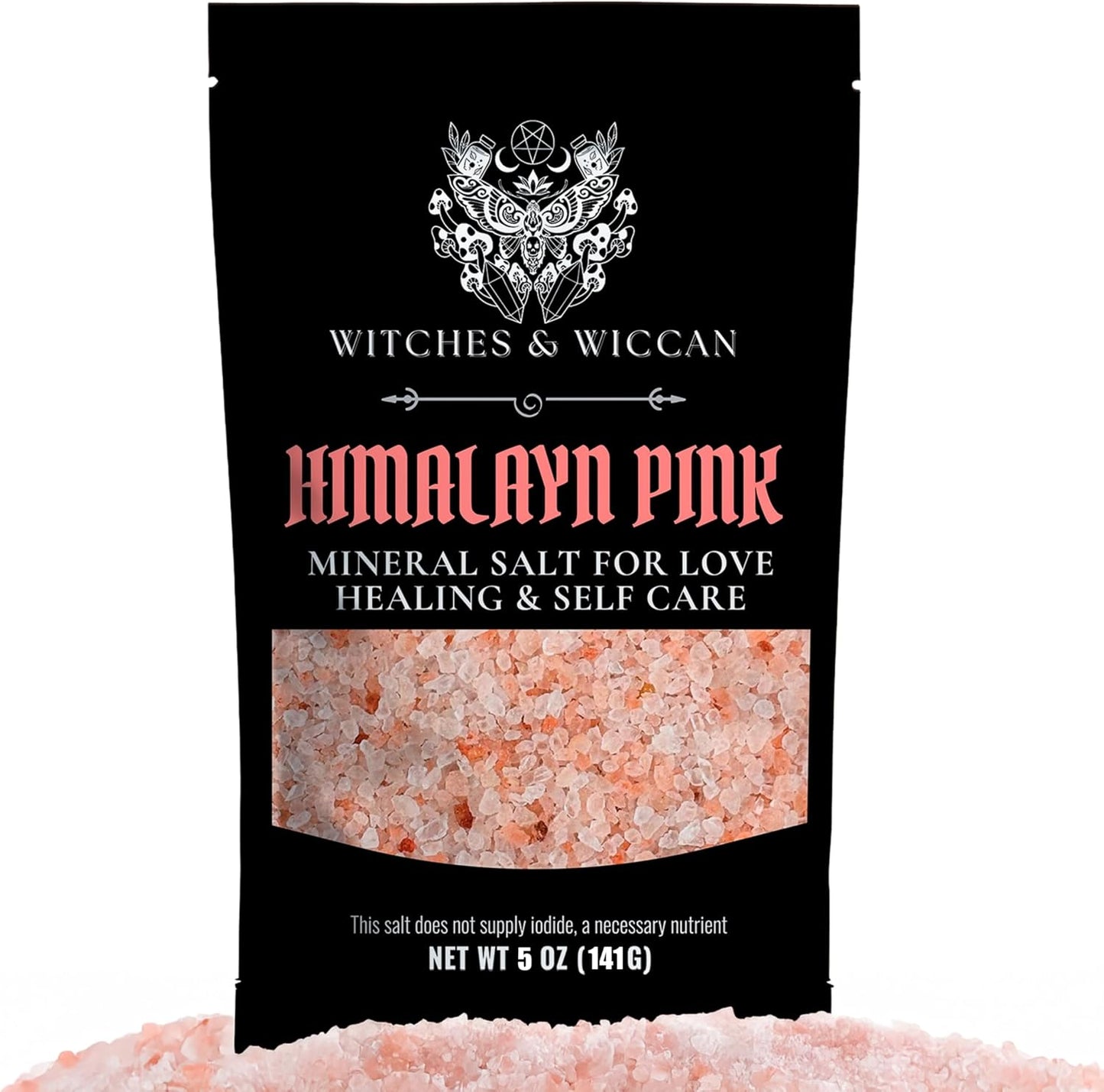Pink Himalayan Salt for Love, Self-care, and Healing Rituals – Himalayan Pink Salt Ideal for Baths, Spells, and Circle Casting – 5 Oz Bag, Witches & Wiccan