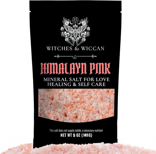Pink Himalayan Salt for Love, Self-care, and Healing Rituals – Himalayan Pink Salt Ideal for Baths, Spells, and Circle Casting – 5 Oz Bag, Witches & Wiccan