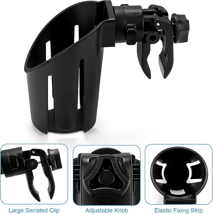 Accmor Stroller Cup Holder, Universal Cup Holder for Uppababy Nuna Doona Strollers, Bottle Drinks Holder for Wheelchair, Walker, Bike, Scooter