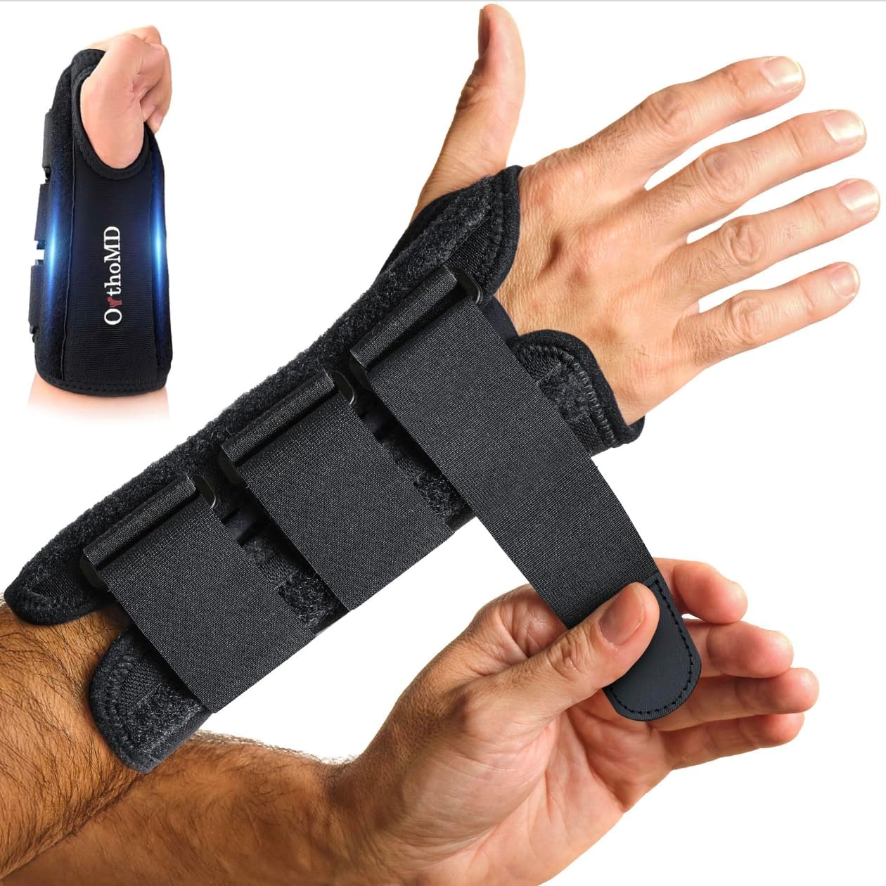 Carpal Tunnel Wrist Brace – Orthopedic Hand Surgeon Designed Wrist Splint for Sleeping & Daytime Support – Rigid Stabilizer (NOT a Soft Sleeve) for Tendonitis, Arthritis & Wrist Pain – OrthoMD (LEFT Wrist, Medium)