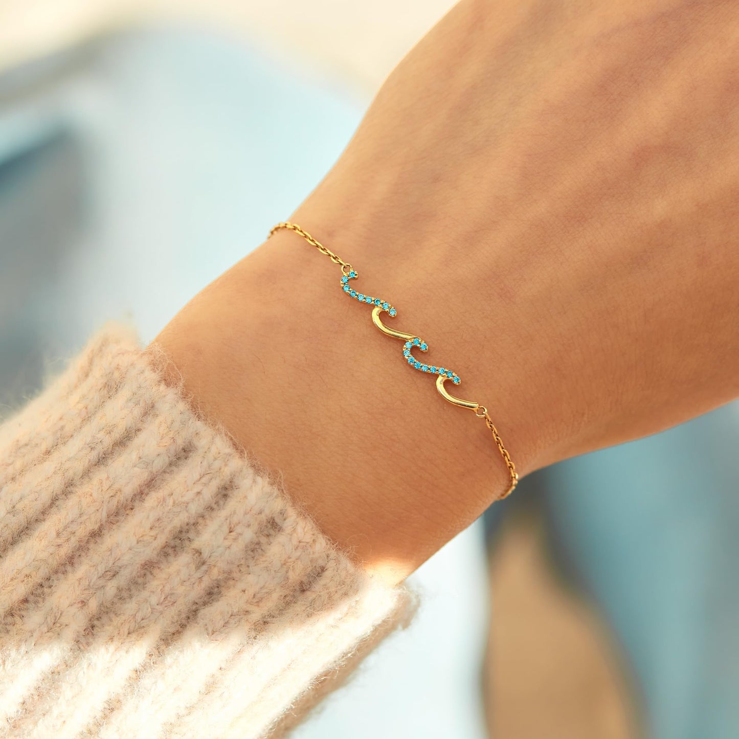 STORYJEWELLERY 40th Birthday Gifts For Women, Wave Bracelet, Happy Birthday Gifts for 40 Year Old Women, Cool Presents for Mom Sister Daughter and Friend