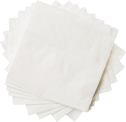 Crystalware, Beverage Paper Napkins, 1 Ply Cocktail Napkin, Bulk Package, White (1000-Napkins)