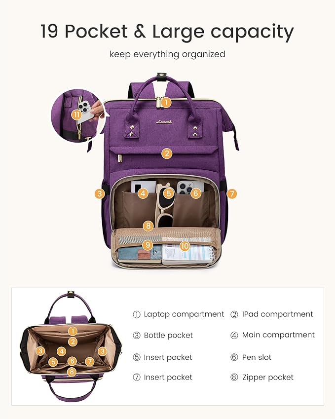 LOVEVOOK Laptop Backpack for Women with Giant Tumbler Holder Pocket,17 inch Waterproof Travel Backpack Purse Computer Laptop Bag,Professional Work College Nurse Teacher Backpack Travel Bag,Bean Green
