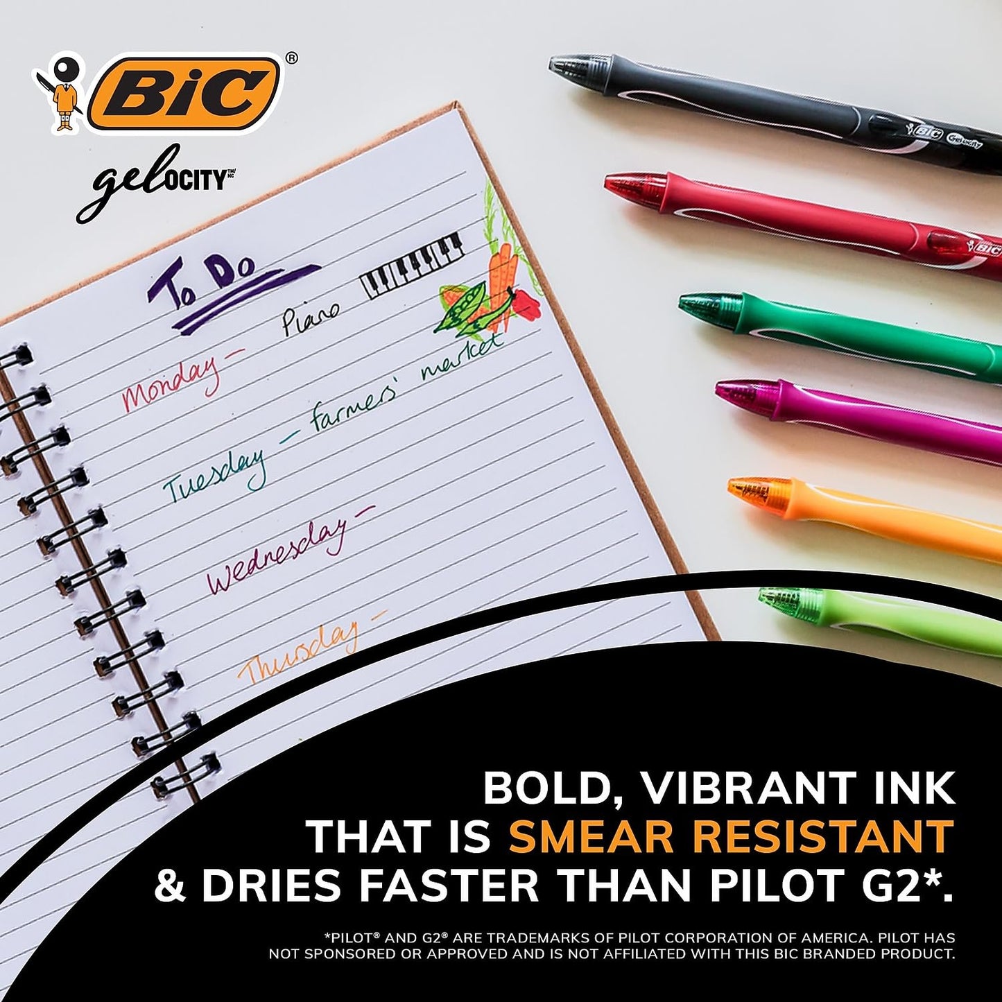 BIC Gelocity Quick Dry Ocean Themed Gel Pens, Medium Point (0.7mm), 16-Count Gel Pen Set, Colored Gel Pens for Note Taking and Journaling