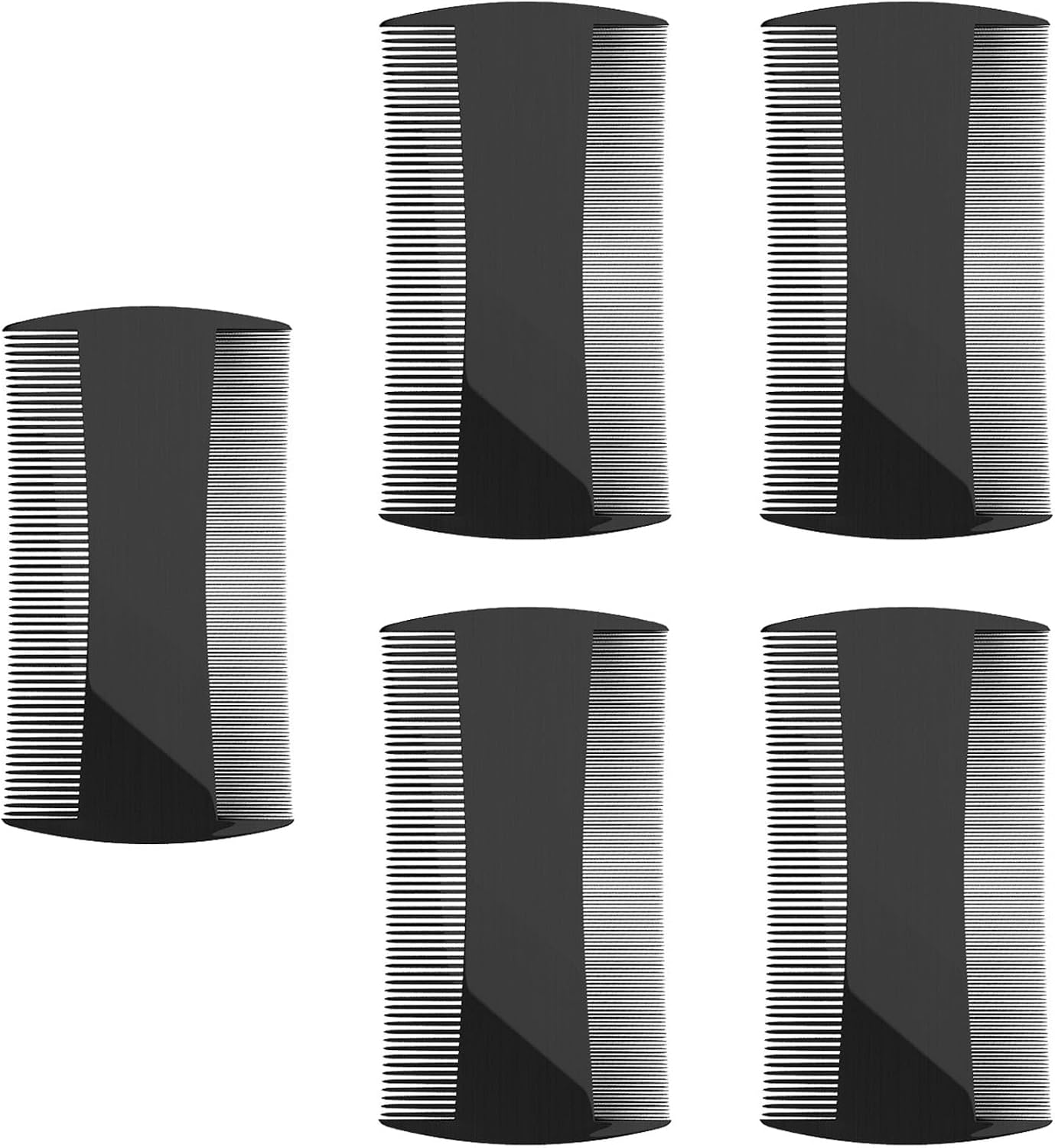5 Pack Double-Sided Pocket Comb for Hair, Beards & Mustaches | Fine & Coarse Teeth, Everyday Comb For Detangling Knots, Beard Care & Grooming