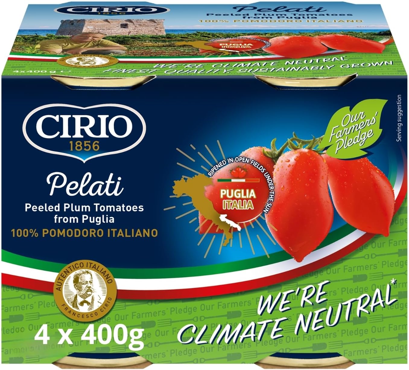 Cirio Peeled Plum Tomatoes (4x400g) - Pack of 2