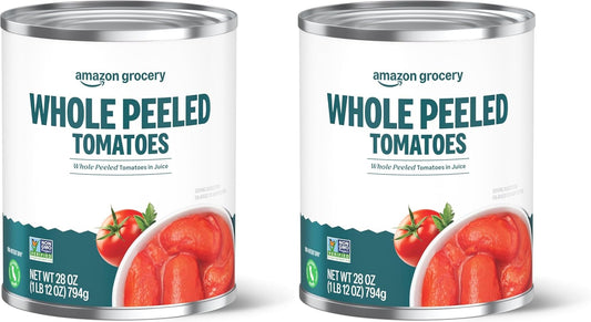 Amazon Grocery, Whole Peeled Tomatoes, 28 Oz, Pack of 2 (Previously Amazon Fresh, Packaging May Vary)