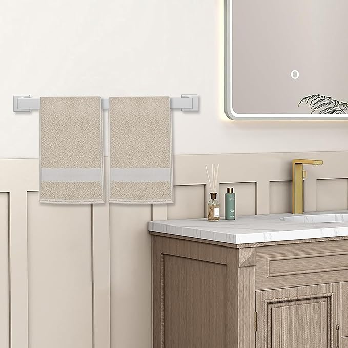 JOPOFI 5 Piece Bathroom Towel Bar Set - SUS304 Stainless Steel Bath Towel Holder, 23.6 Inch Towel Racks for Bathroom Wall Mounted, Bathroom Hardware Accessories Set - Brushed Nickel