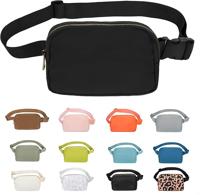 VOROLO Fanny Pack For Women And Men Crossbody Bag Belt Bag with Adjustable Strap Graduation Gifts Black