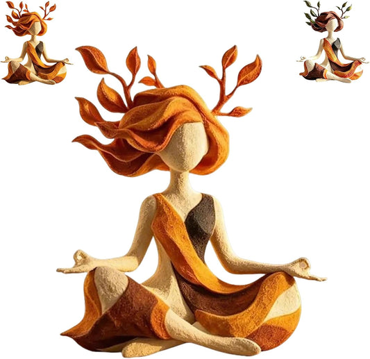 Serenity Growth - Inner Harmony Sculptural Figurine, Meditation Sculpture Figurine, Resin Zen Sculpture for Living Room Bedroom Meditation Room Decor, Relaxation Gift (A)