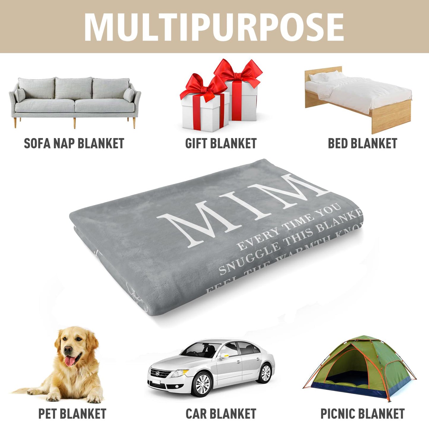 Mimi Gifts for Grandma, Gifts for Mimi Blanket, Mimi Birthday Gift from Grandkids, to My Mimi Grandma Blanket 50" x 60"