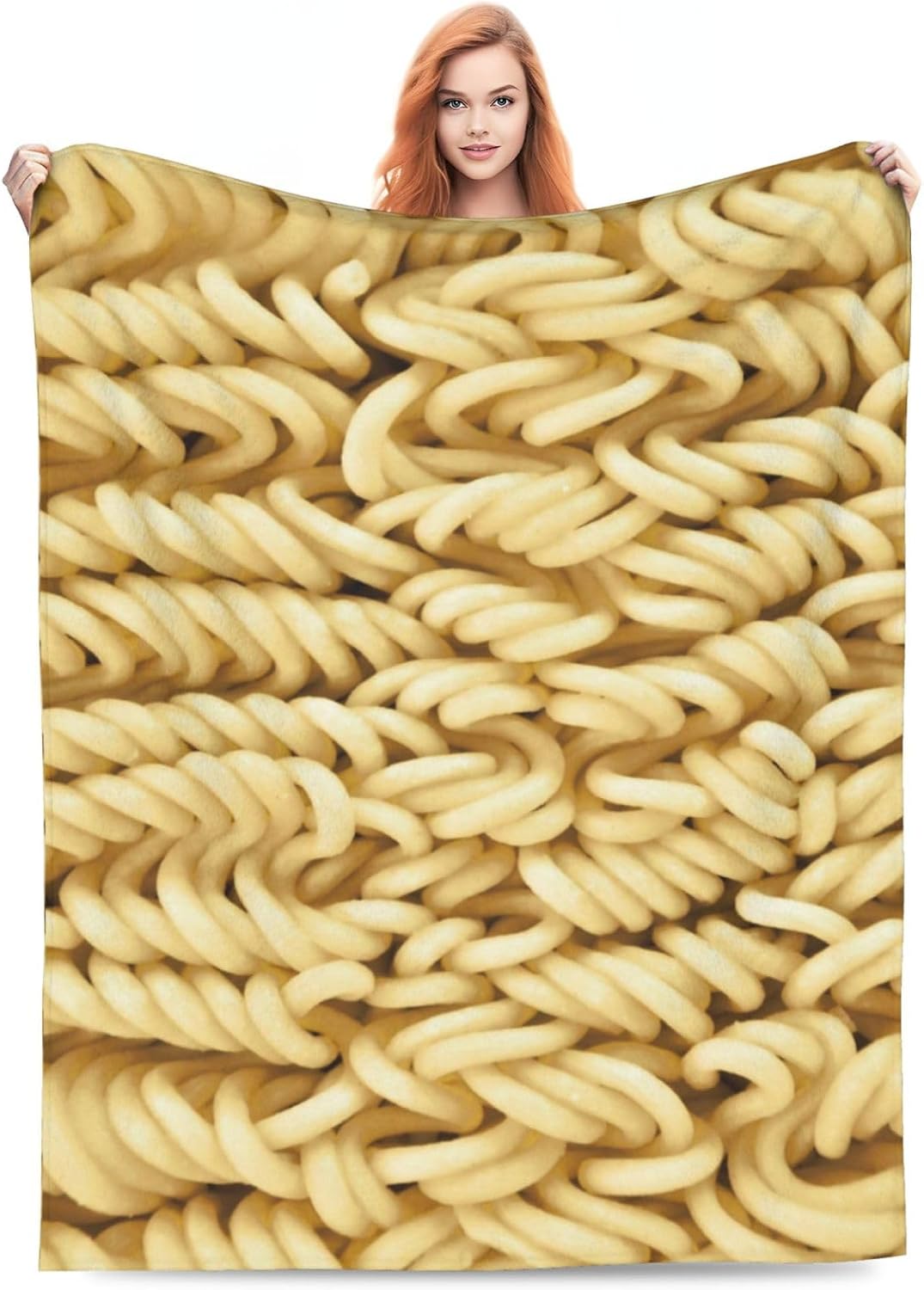 Instant Noodles Blanket, Novelty Instant Noodles Throw Blanket Gift Soft Cozy Flannel Fleece Blanket for Couch Beds Office Bedroom (50"x40")