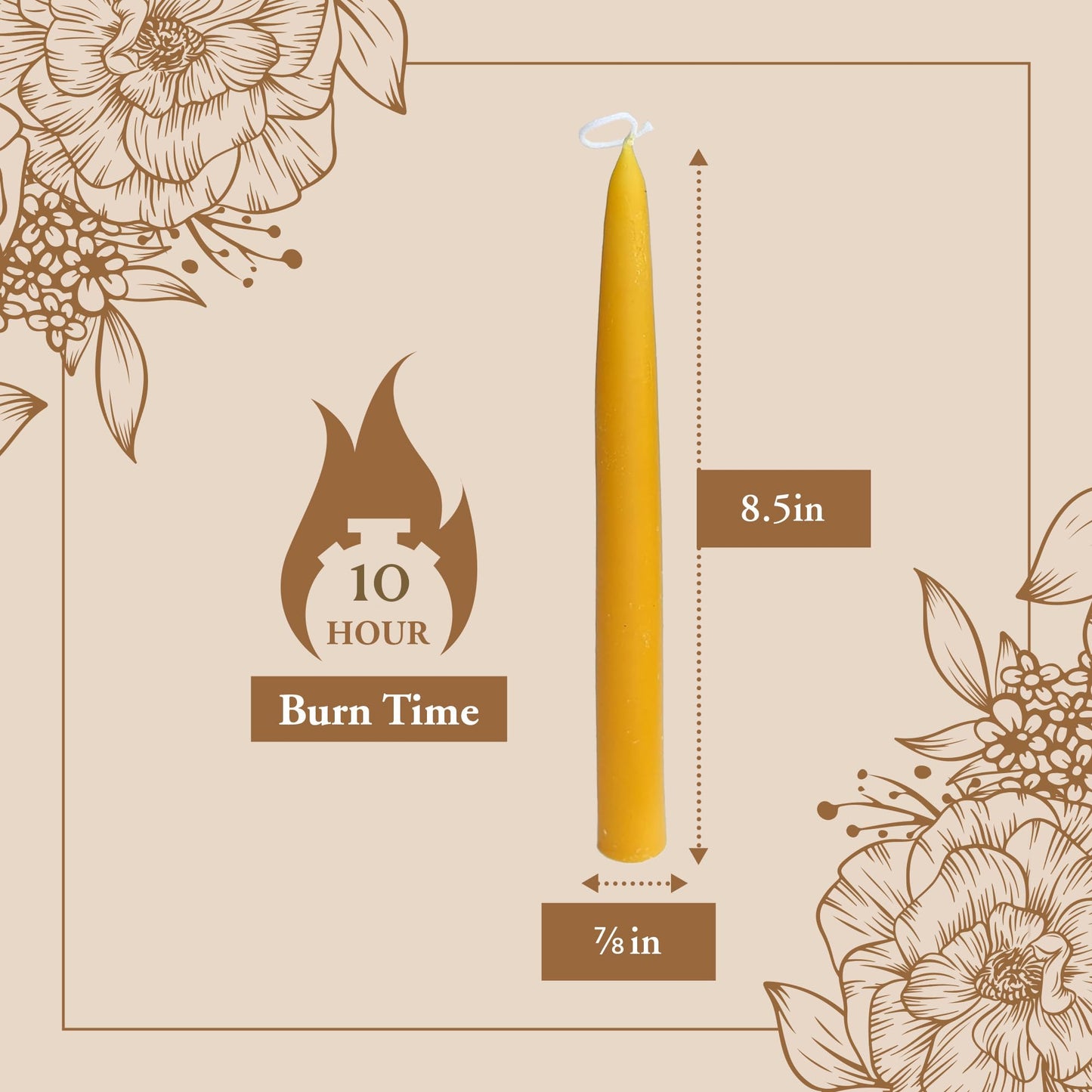 100% Pure Beeswax Taper Candles - All-Natural Handmade Decorative & Dipped Smokeless Unscented Candles for Christmas, Advent, and Hanukkah, Rainbow, 8.5 Inches, 12 Candle Set, by BeeTheLight