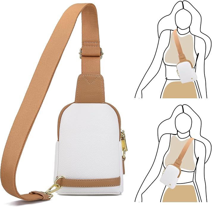 INICAT Small Sling Bag for Women Everyday & Travel Crossbody Bags Lightweight Cross Body Purses Vegan Leather
