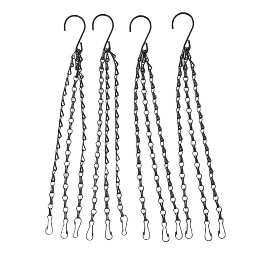 Asekonc 4Pack - 20 Inch Black Hanging Basket Chains Flower Plant Pot Replacement Chain Hanger for Bird Feeders, Planters, Lanterns and Ornaments