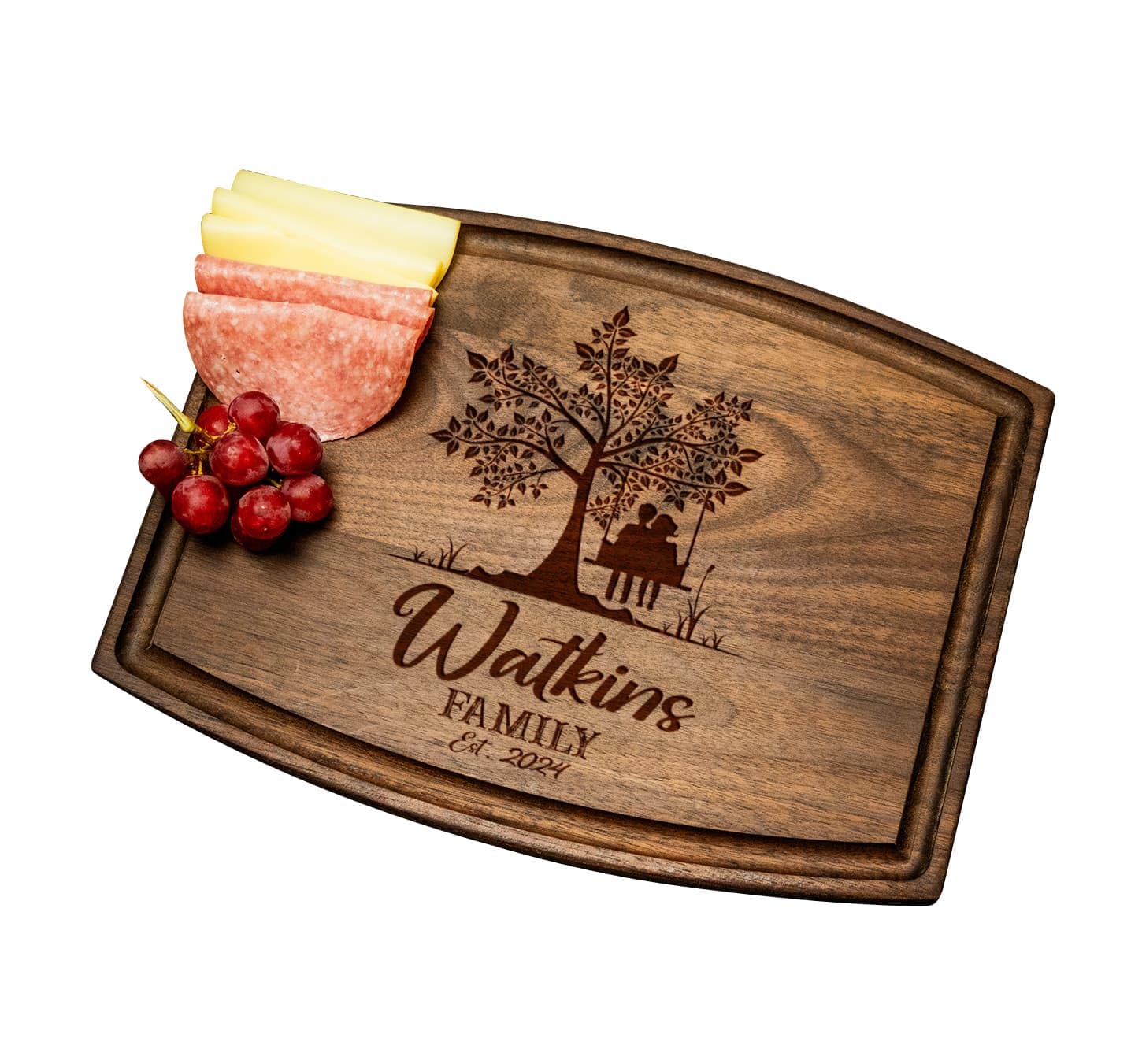 Silveroy Custom Wood Cutting Board Gift:Perfect Wedding & Anniversaries! Personalized Charcuterie Cheese Board for Couples, Friends, & Family. Ideal for Christmas, Bridal Shower, Housewarming