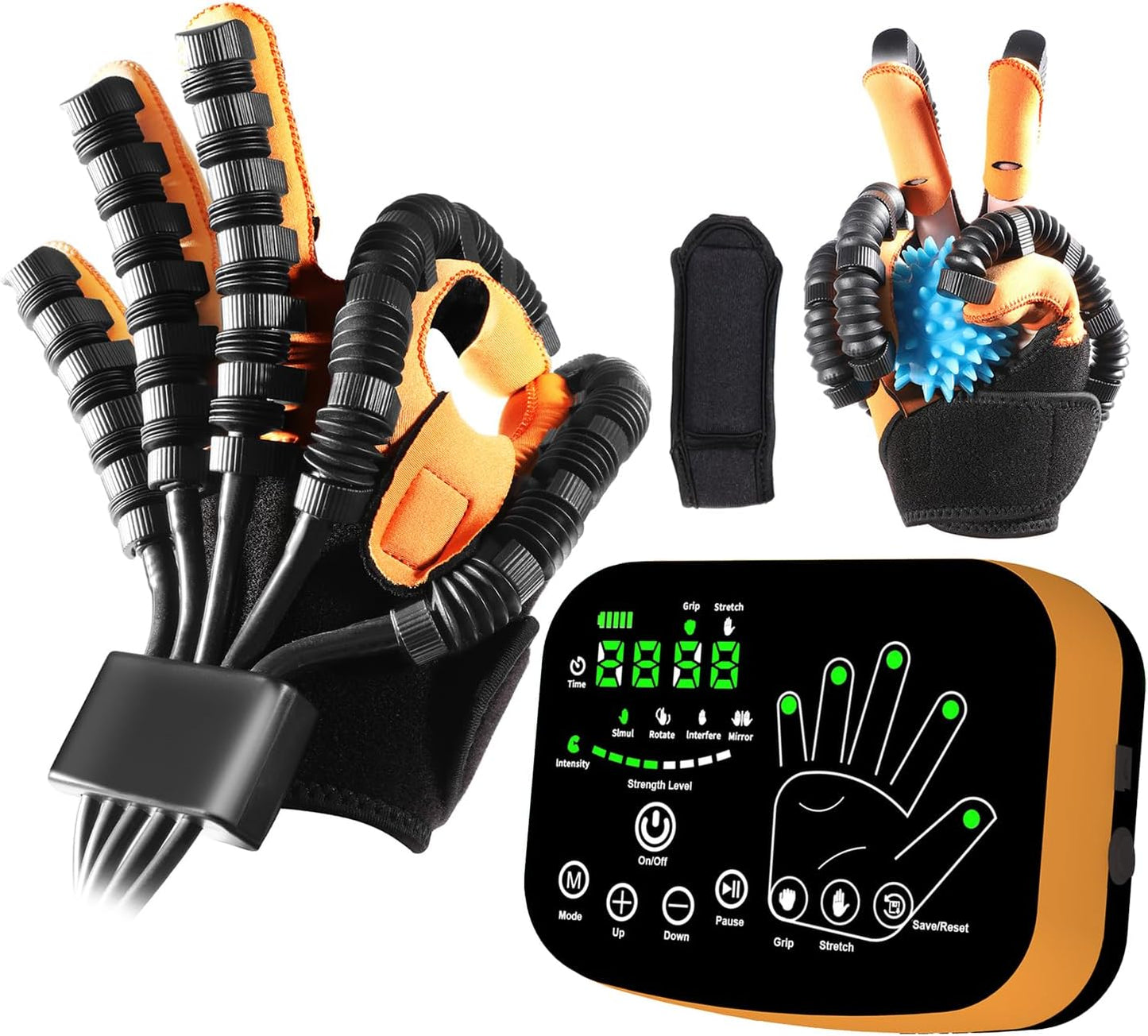 7th-Gen Rehabilitation Robot Gloves – Automatic Finger Training Glove for Paralysis & Hemiplegia, Mirror Training & Multi-Mode Home Stroke Therapy Equipment (LH, XL)
