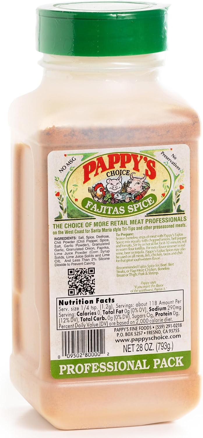 Pappy's Original Fajita Spice Seasoning 28 Oz. Professional Package