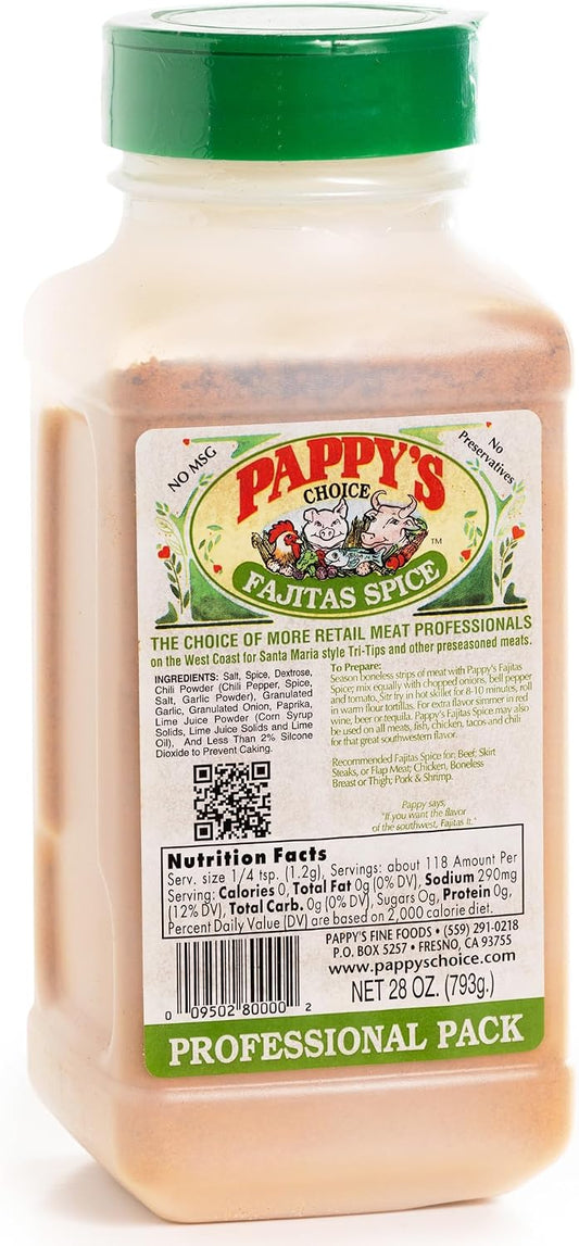 Pappy's Original Fajita Spice Seasoning 28 Oz. Professional Package