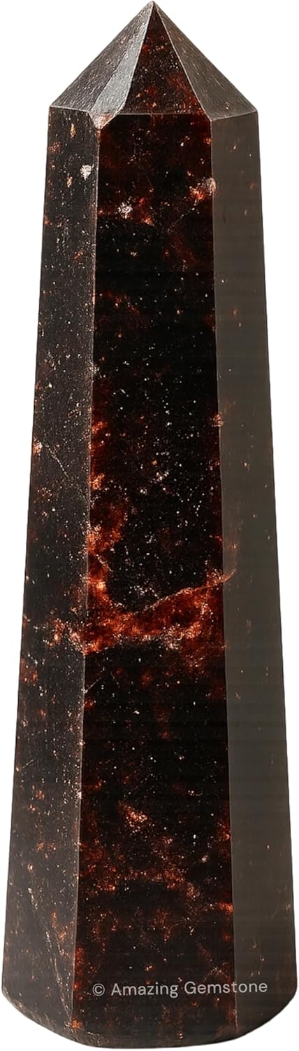 Amazing Gemstone Garnet Crystal Towers - Natural Healing Crystal Point Obelisk for Reiki Healing and Crystal Grid (3" to 4" INCH)