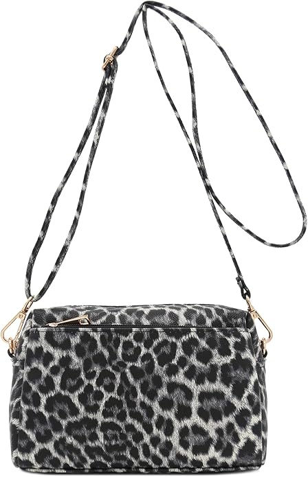 FashionPuzzle Triple Zip Small Crossbody Bag
