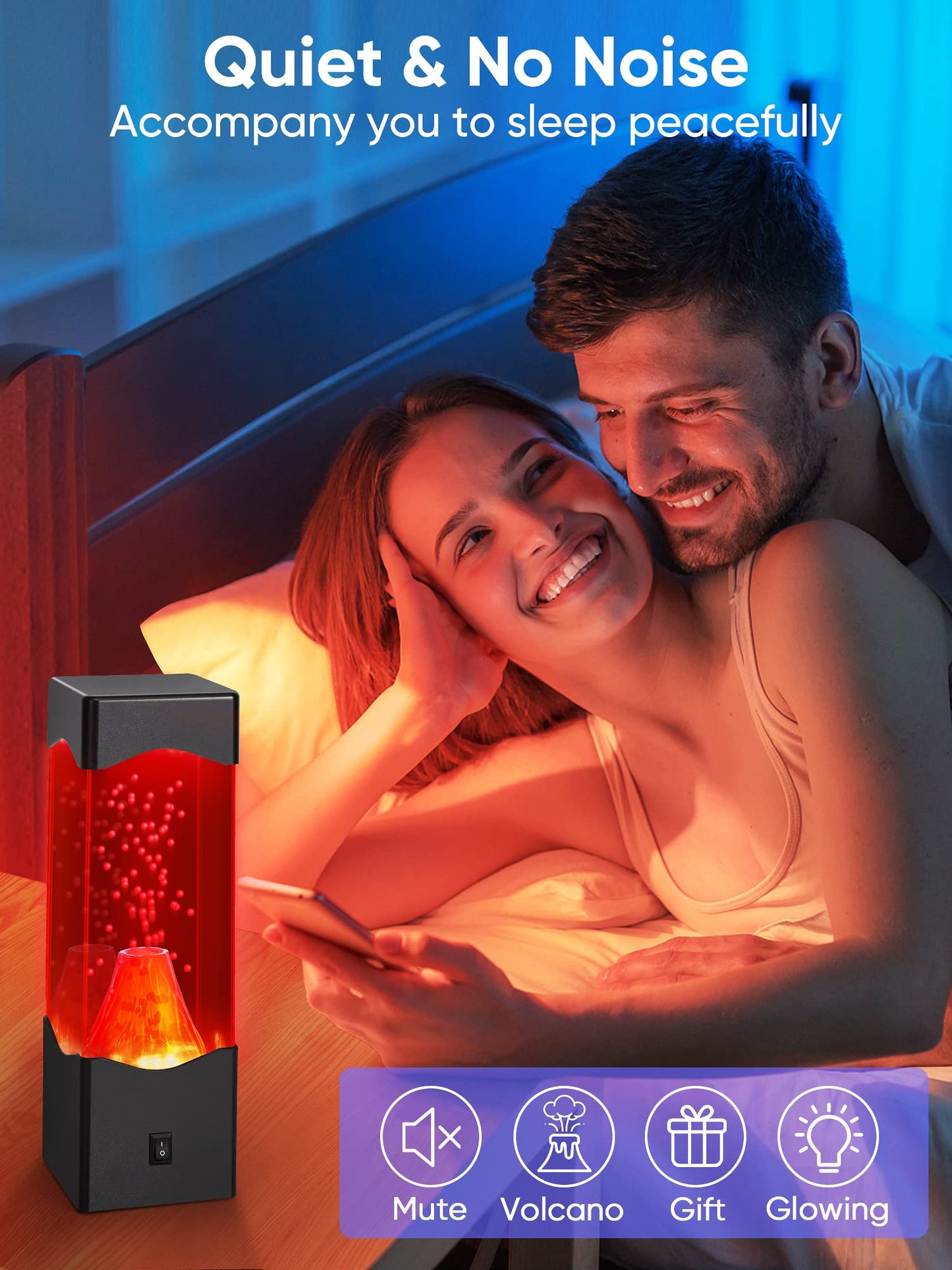 TNOIE Night Light for Kids,USB Powered Volcano Lamps,Relaxing Nightlight for Kids & Adults,Room Office Desktop Volcano Decoration Mood Night Light, Novelty Gifts for Adults Boys Girls