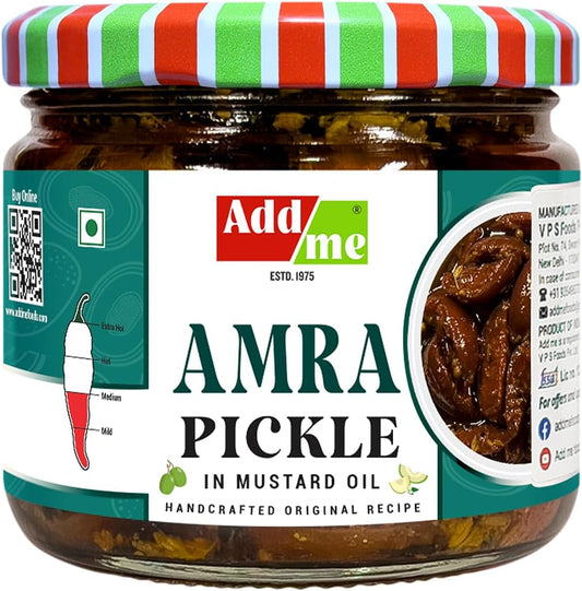 Add me Add Me Homemade Fresh Amra Pickle 300g, Tasty and Tangy Indian Hog Plum Pickle 300gm Glass Pack
