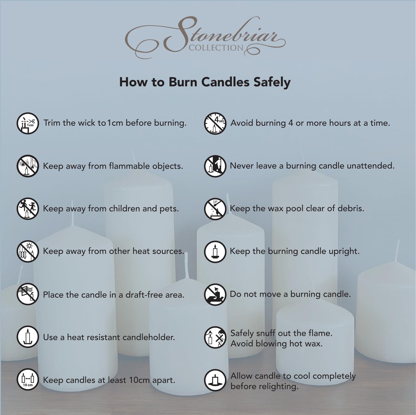 Stonebriar Unscented White Tall Pillar Candles, 65 Hour Burning Candle Pillars, Perfect for Decor, Weddings, Emergencies 3" X 6", 6 count