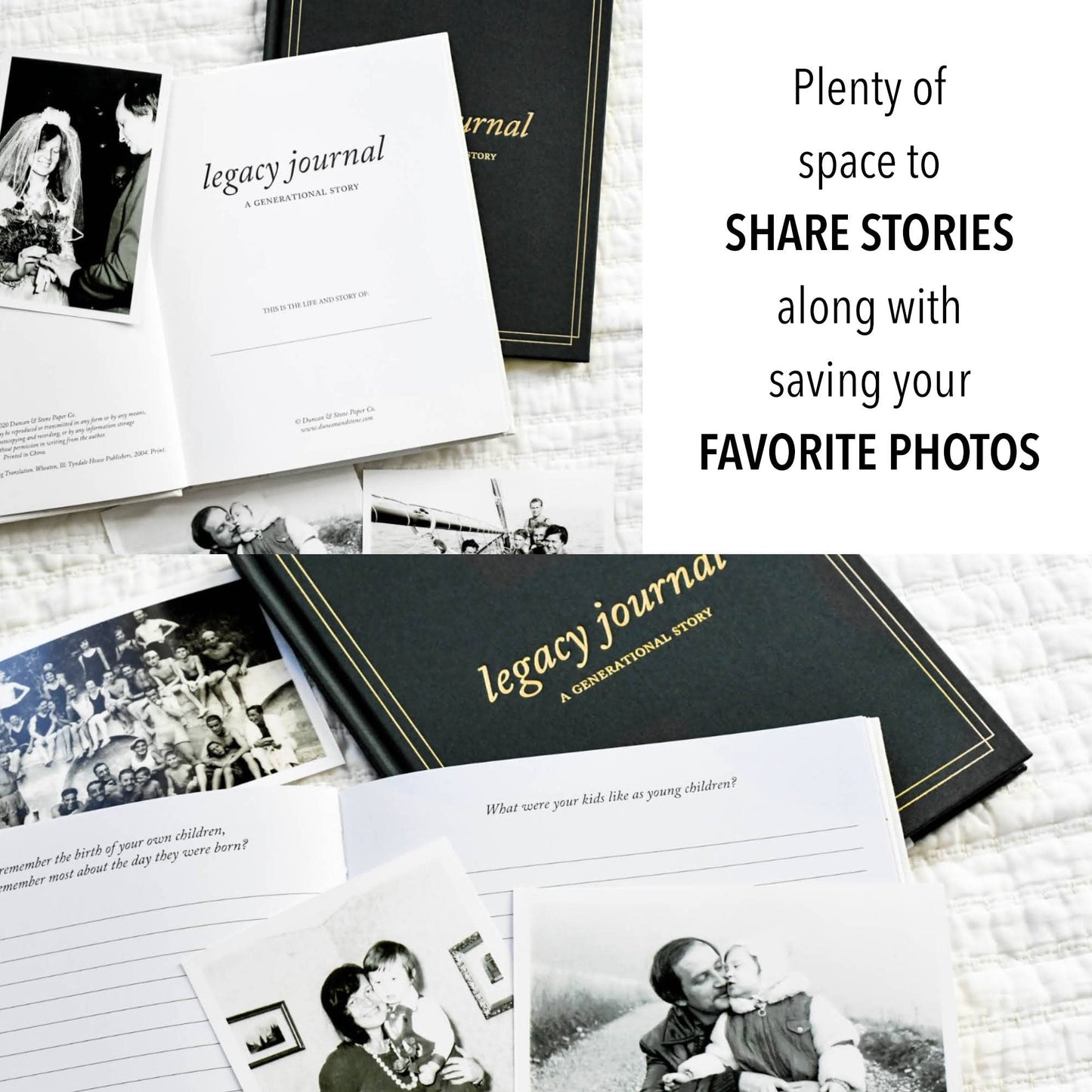 DUNCAN & STONE PAPER CO. Grandparents Legacy Journal - Legacy Book For Parents & Grandparents - Keepsake Grandparents Book - Gifts For Grandparents (Ivory, 85 Pages)