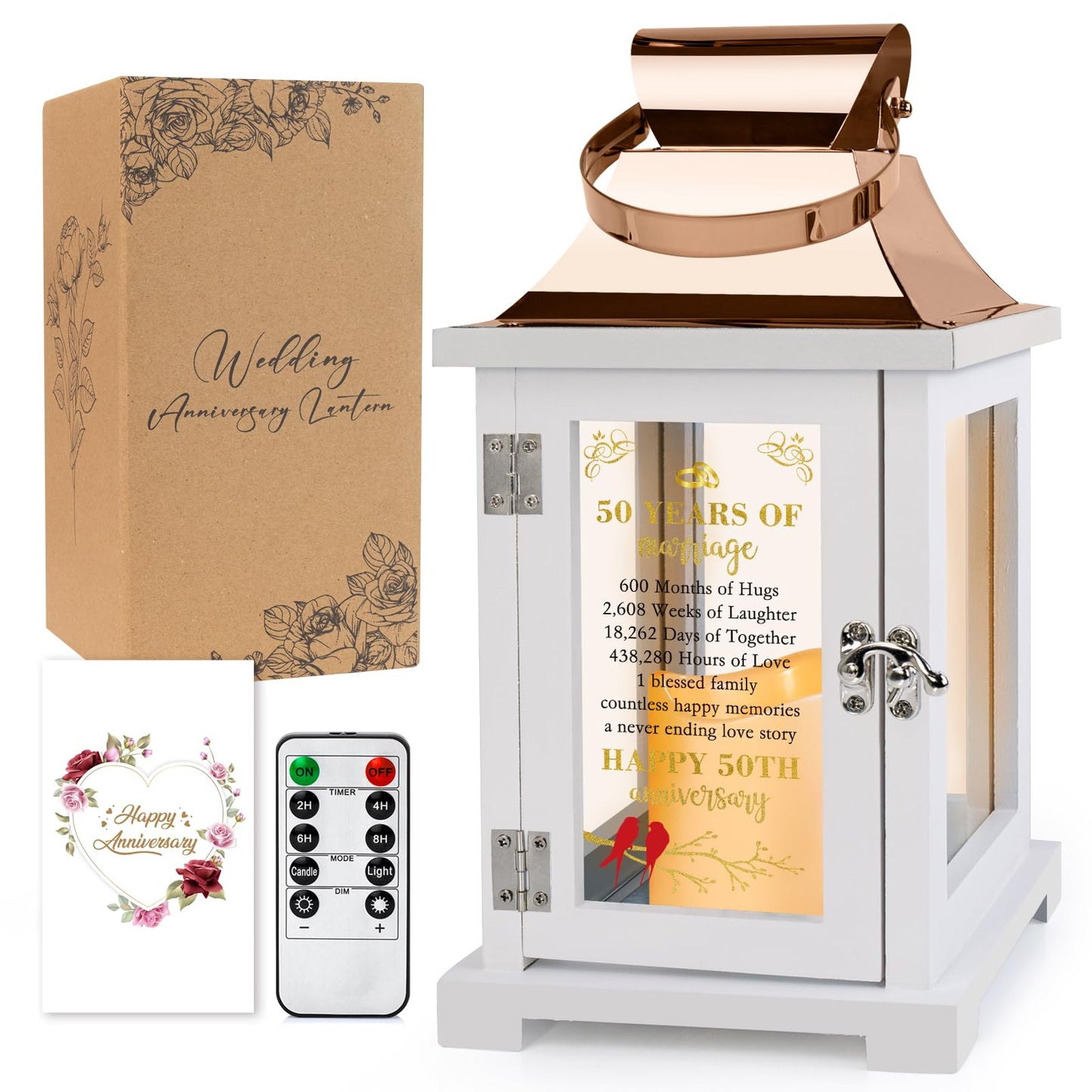 HN HAIINAA 50th Wedding Anniversary Lantern 50th Anniversary Wedding Gifts for Couple Parents Grandparents Husband Wife