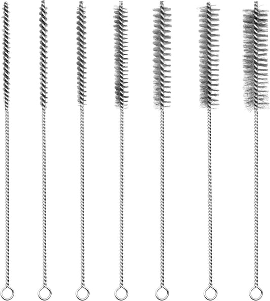 7Pcs Wire Tube Brushes Set,Stainless Steel Bottle Brush ,12" Long Wire Bore Brushes for Deep Cleaning Pipes,Tubes,Narrow Spaces, Engine Parts, Home Brew(1/4"-1" Sizes)