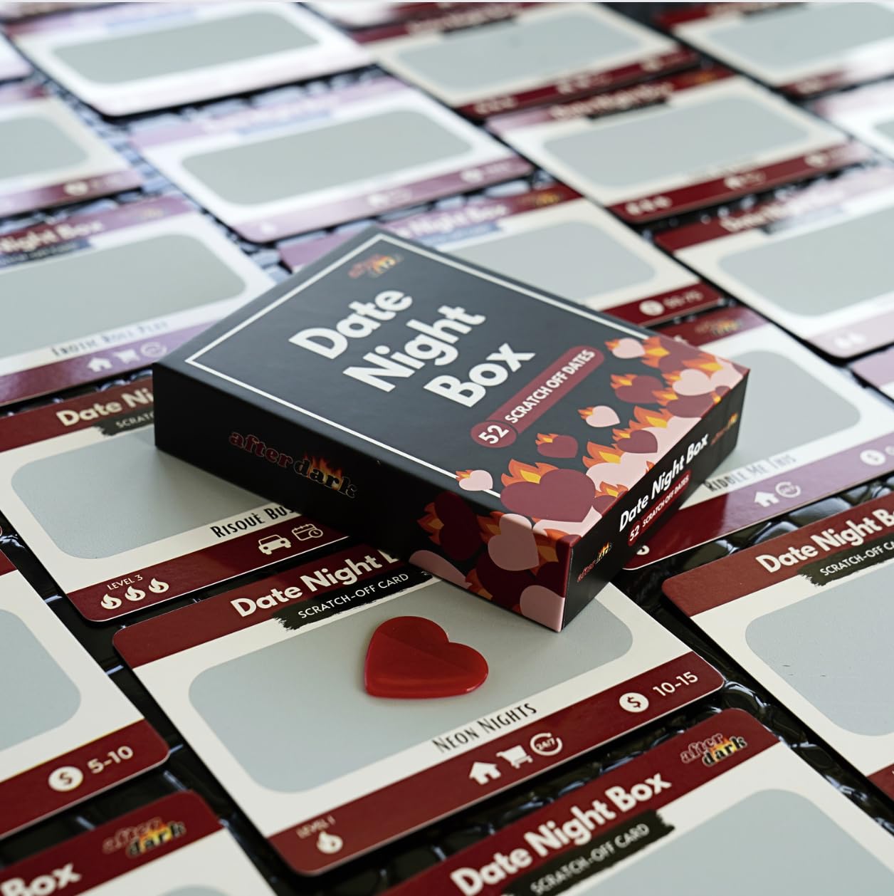 Date Night Box: After Dark – 52 Spicy & Intimate Scratch Off Date Night Ideas – Adult Couples Bedroom Game for Husband, Wife, Boyfriend, Girlfriend – Gifts for Anniversary, Wedding, Birthday, 17+
