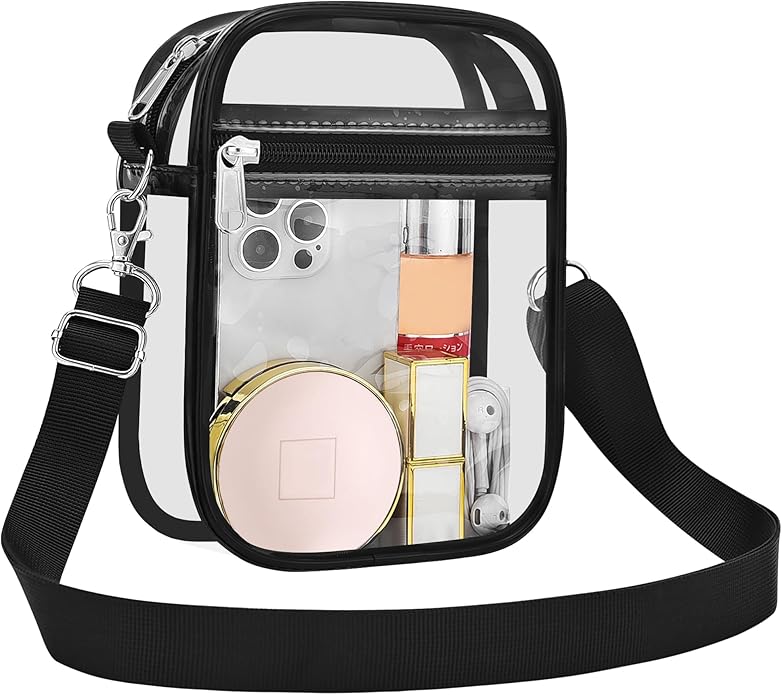 USPECLARE Clear Purse Stadium Transparent Messenger Bag Stadium Approved for Men and Women Clear CrossBody Bag