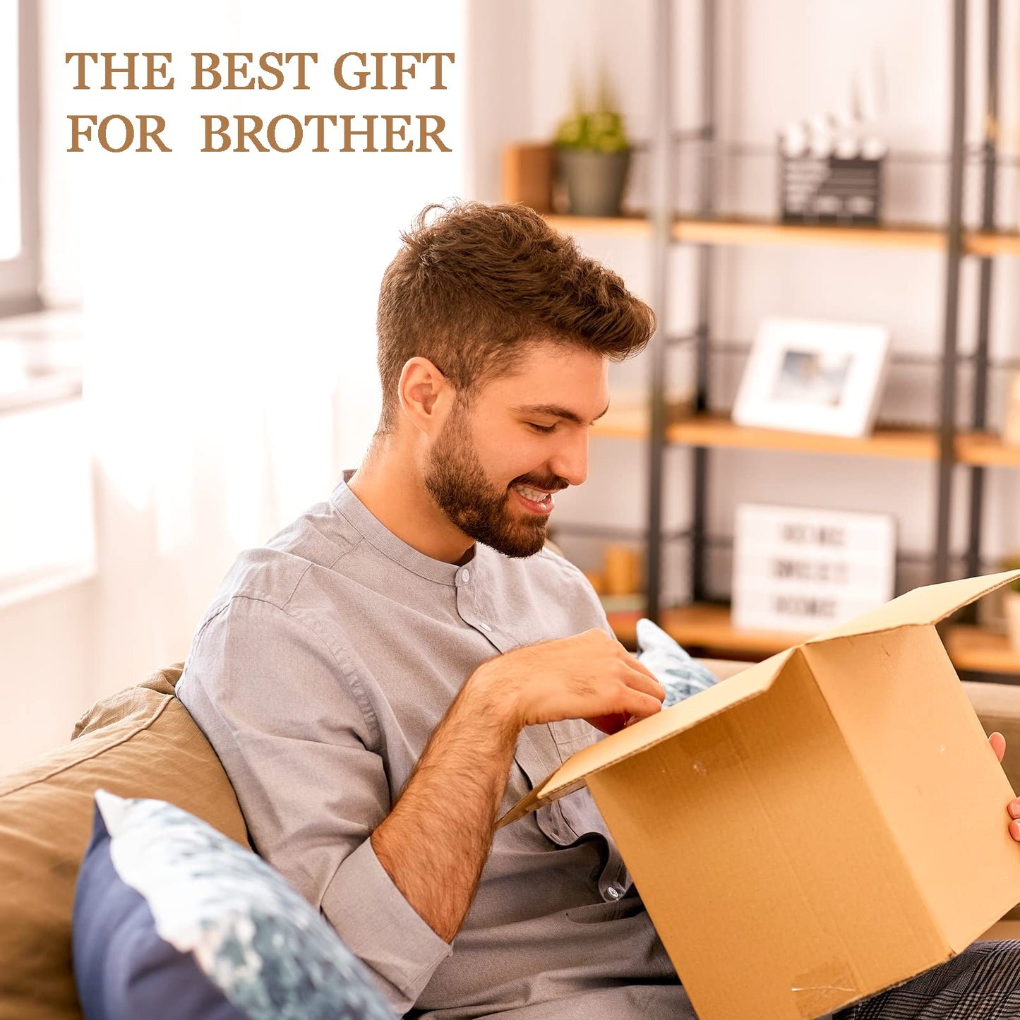 Best Brother Ever Gifts for Brother from Sister,Unique Birthday Gifts for Brother, Men PU Leather Valet Tray and Keychain